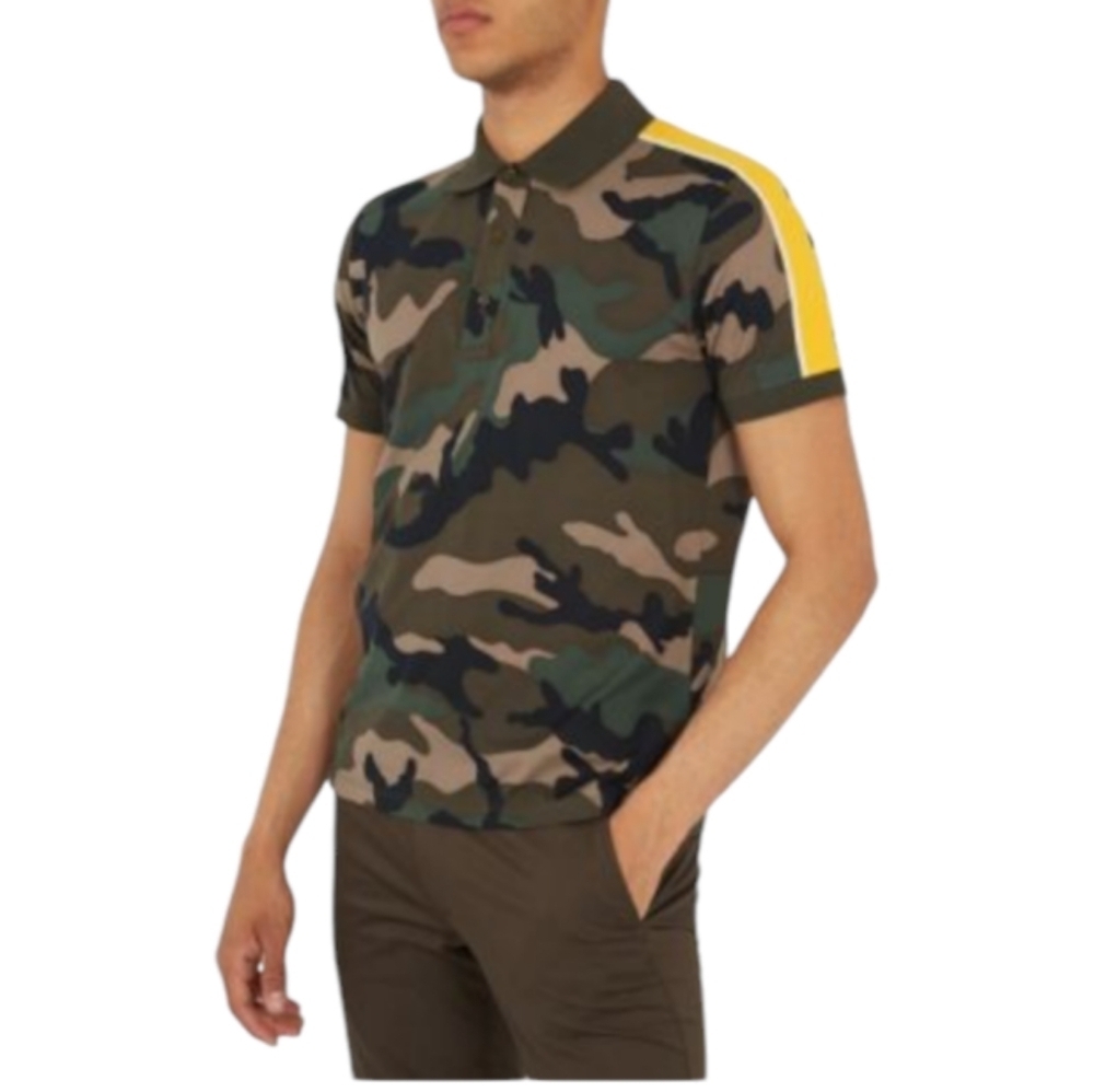 Valentino Italy Camouflage Cotton Polo Shirt Mens XL Streetwear,‎ Designer